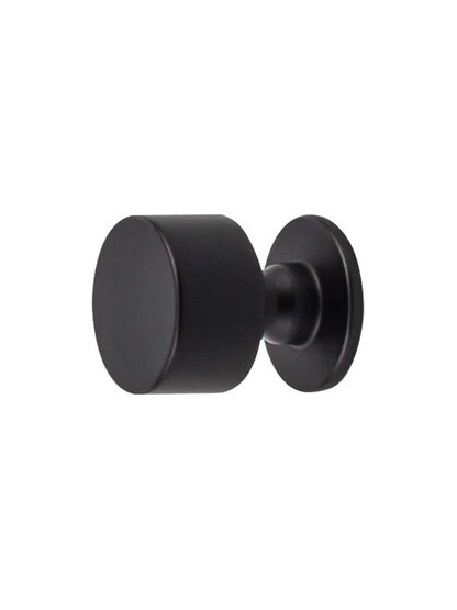 Lily Cabinet Knob - 1 1/8 inch Diameter in Flat Black.
